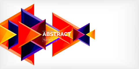 Abstract background - glossy triangles. Vector Illustration For Wallpaper, Banner, Background, Card, Book Illustration, landing page