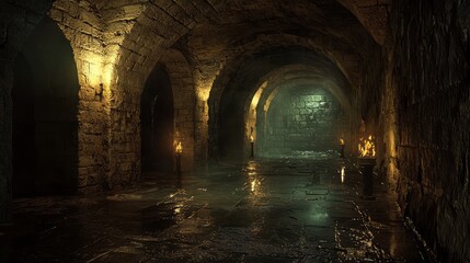 Obraz premium Dark Secrets of a Medieval Dungeon - Unlocking the Mysteries of the Past