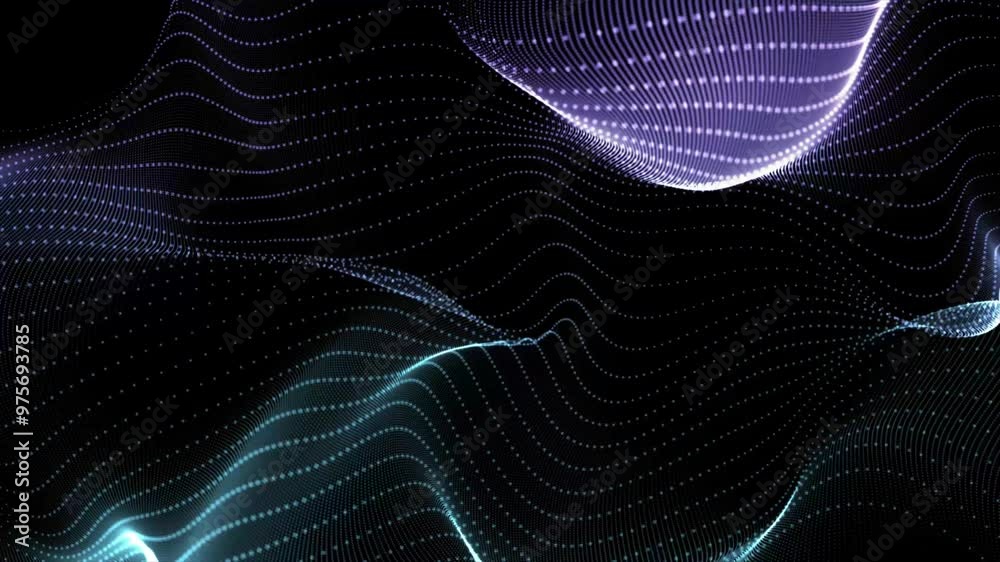 Poster abstract motion digital gray dots wave animated futuristic technology background. abstract dots back