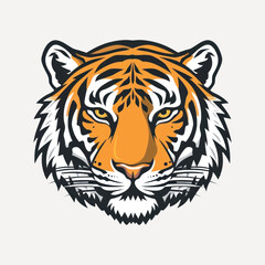 Fierce tiger head illustration