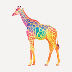 Colorful giraffe digital art © Rawpixel.com