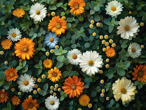 Close-up of decorative daisies. Gerbera flowers.