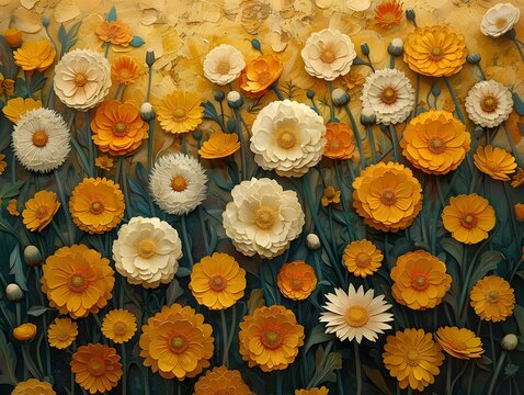 An artistic canvas of delicate flowers of nature.