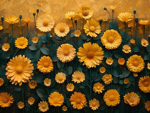 An artistic canvas of delicate flowers of nature.