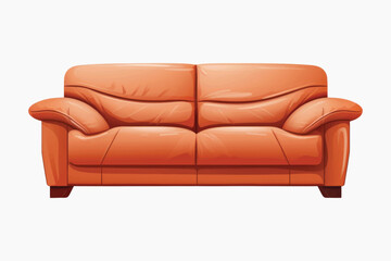 Elegant orange leather sofa