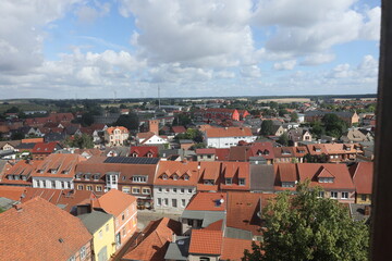 Fototapeta premium Blick über den Ort Plau am See