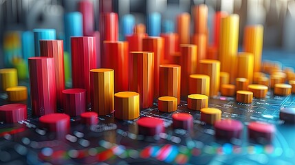 Obraz premium 3d render of concept data visualization, collection, processing, and analysis information