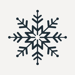 Minimalist black snowflake design