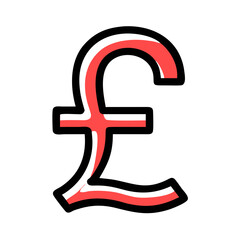 Obraz premium Pound sign icon in minimalist style with red color, graphic design concept 