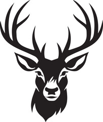 Deer Head Silhouette, Deer Head Vector Illustration Art.