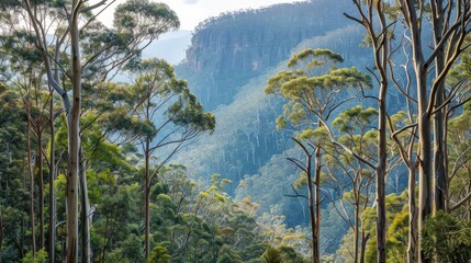Sunlight Through the Eucalyptus Trees in an Australian Forest