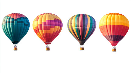 Fototapeta premium Colorful hot air balloons floating gracefully against a clear sky during a sunny day