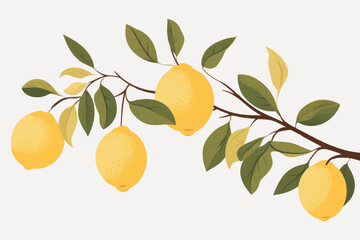 Fresh lemons on branch illustration © Rawpixel.com