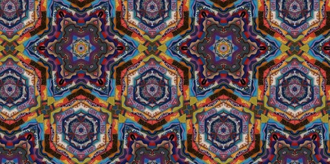 Abstract Kaleidoscope Geometry Psychedelic Art Pattern Background Wallpaper