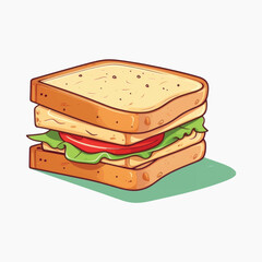 Delicious cartoon sandwich illustration