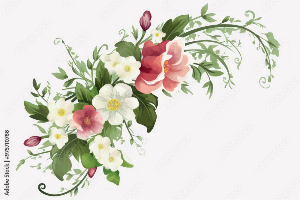 Canvas Prints elegant floral bouquet illustration