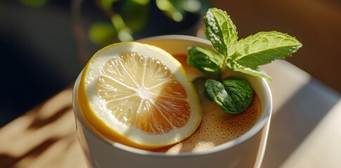 Lemon and Mint Infused Coffee