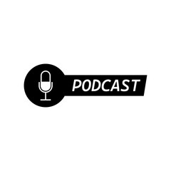 Minimalist vector icon of microphone, speaking, recording, symbol
