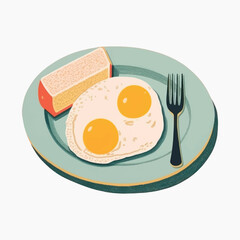 Illustration of breakfast plate