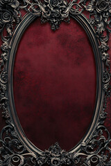 Ornate Silver Frame With Red Background