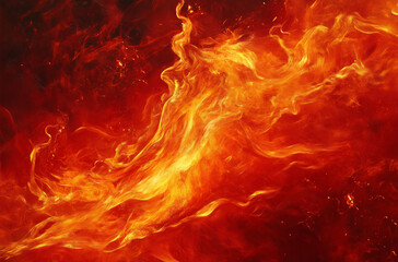 Obraz premium Igniting Emotions: Intense Leaping Flames in the Fire of Passion Artwork