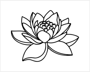 Lotus flower doodle icon isolated. Sketch vector illustration