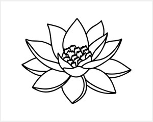 Lotus flower doodle icon isolated. Sketch vector illustration