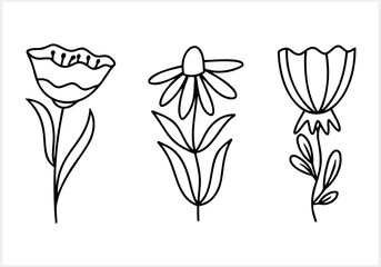 Flower clipart isolated. Cartoon sketch icon. Vector stock illustration