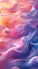 Fototapeta premium Flowing, abstract design with wavy, translucent layers in vibrant hues of pink, purple, and orange