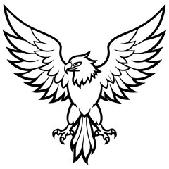 Eagle in flight with detailed wings and fierce, piercing gaze vector