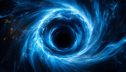 A blue energy vortex or forming black hole.