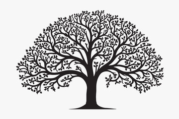 Obraz premium Elegant intricate tree silhouette design
