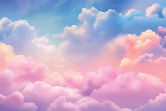Dreamy pastel cloudscape background