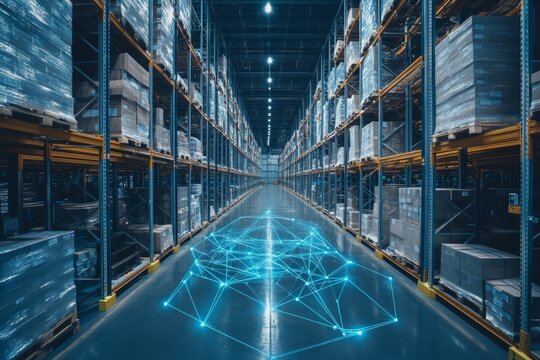 Innovative smart logistics and transportation in a large warehouse distribution network setting