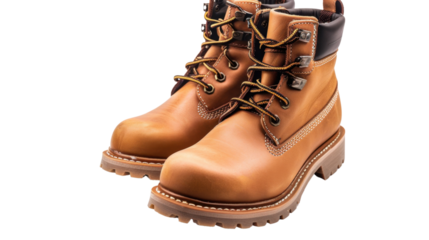 Lug sole boots isolated on transparent background 