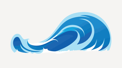 Stylized blue ocean wave illustration
