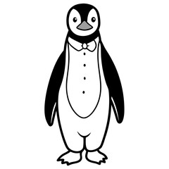 Penguin standing upright with a classic tuxedo-like appearance vector
