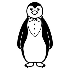 Penguin standing upright with a classic tuxedo-like appearance vector