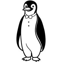 Penguin standing upright with a classic tuxedo-like appearance vector