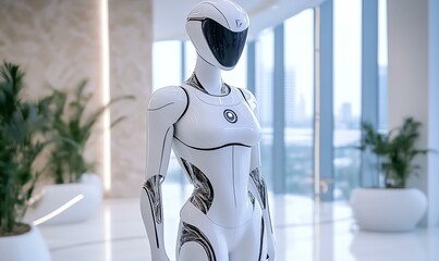 Innovative Robotic Companion Showroom, showcasing cutting-edge technology and futuristic designs, inviting exploration of advanced robotics and automation.