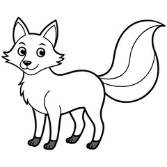 Fox in a playful pose with bushy tail and sharp pointed ears vector