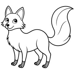 Fox in a playful pose with bushy tail and sharp pointed ears vector
