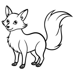 Fox in a playful pose with bushy tail and sharp pointed ears vector