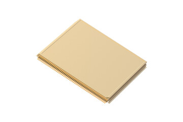 Golden microchip isolated on white background. 3d render