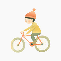 Child riding bicycle illustration