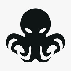 Minimalist black octopus silhouette