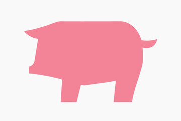 Minimalist pink pig silhouette