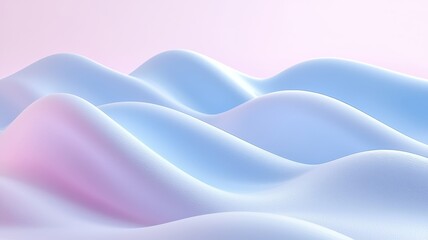 Fototapeta premium Abstract wave shapes in soothing pastel colors create a dreamy and serene background for various design projects.