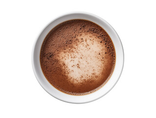 Bowl Of Delicious Hot Chocolate Topped With Milk Foam Viewed From Above
