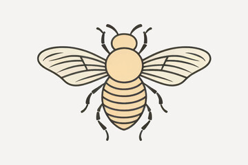 Simple minimalist bee illustration